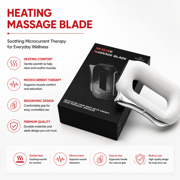Premium Fascia Scraping Tool Massager with Heat Electric Muscle Scraper with Vibration 5 Intensity Levels USB Rechargeable Deep Tissue Relief Portable Body Massager