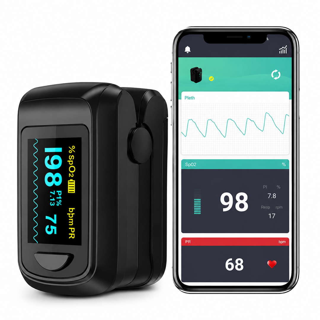 Premium Fingertip Pulse Oximeter SpO2 Heart Rate Monitor OLED Display Fast 8–10 Second Reading Portable Finger Oxygen Meter Auto Shut Down Adults Teens