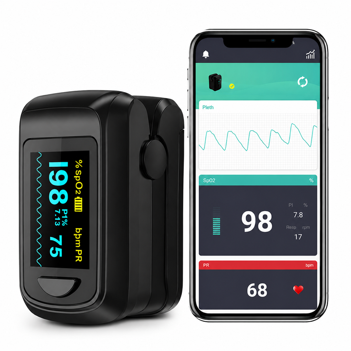 Premium Fingertip Pulse Oximeter SpO2 Heart Rate Monitor OLED Display Fast 8–10 Second Reading Portable Finger Oxygen Meter Auto Shut Down Adults Teens