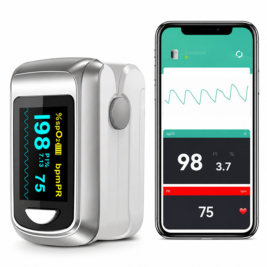 Premium Fingertip Pulse Oximeter SpO2 Heart Rate Monitor OLED Display Fast 8–10 Second Reading Portable Finger Oxygen Meter Auto Shut Down Adults Teens