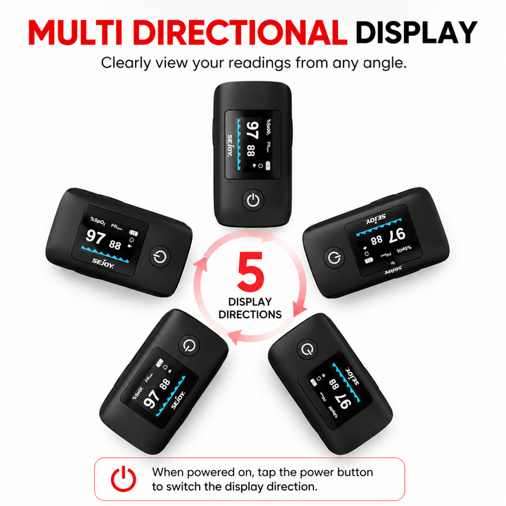Premium Fingertip Pulse Oximeter SpO2 Heart Rate PI RR Monitor OLED Display Accurate Oxygen Saturation Pulse Rate Meter for Home Fitness Travel Use.OK