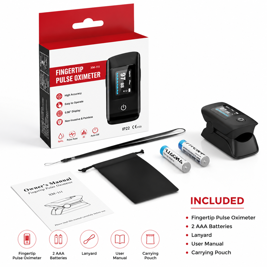 Premium Fingertip Pulse Oximeter SpO2 Heart Rate PI RR Monitor OLED Display Accurate Oxygen Saturation Pulse Rate Meter for Home Fitness Travel Use.OK