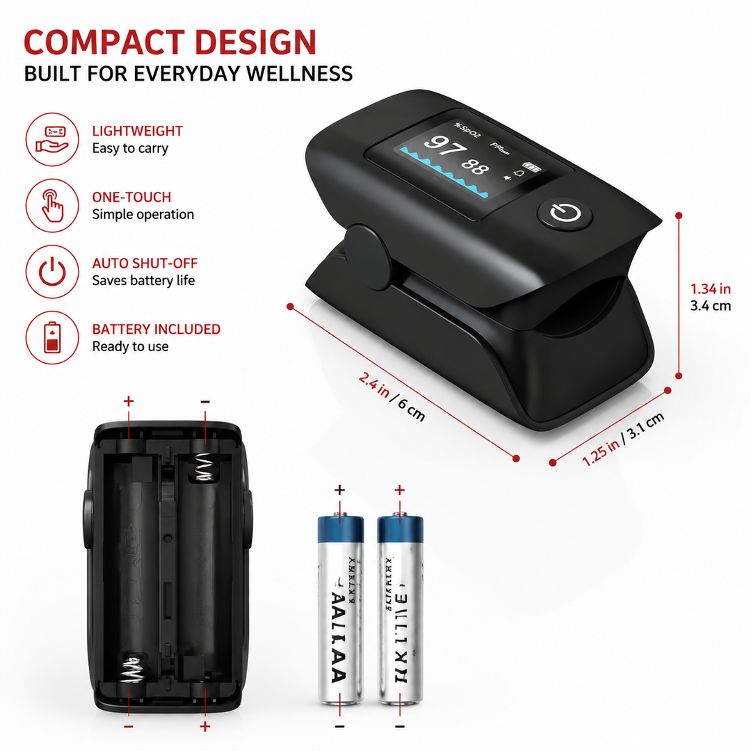 Premium Fingertip Pulse Oximeter SpO2 Heart Rate PI RR Monitor OLED Display Accurate Oxygen Saturation Pulse Rate Meter for Home Fitness Travel Use.OK