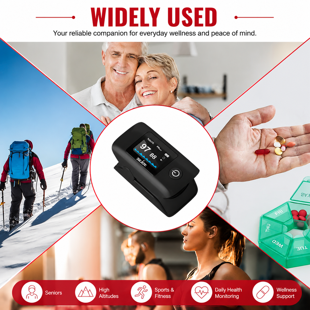 Premium Fingertip Pulse Oximeter SpO2 Heart Rate PI RR Monitor OLED Display Accurate Oxygen Saturation Pulse Rate Meter for Home Fitness Travel Use.OK