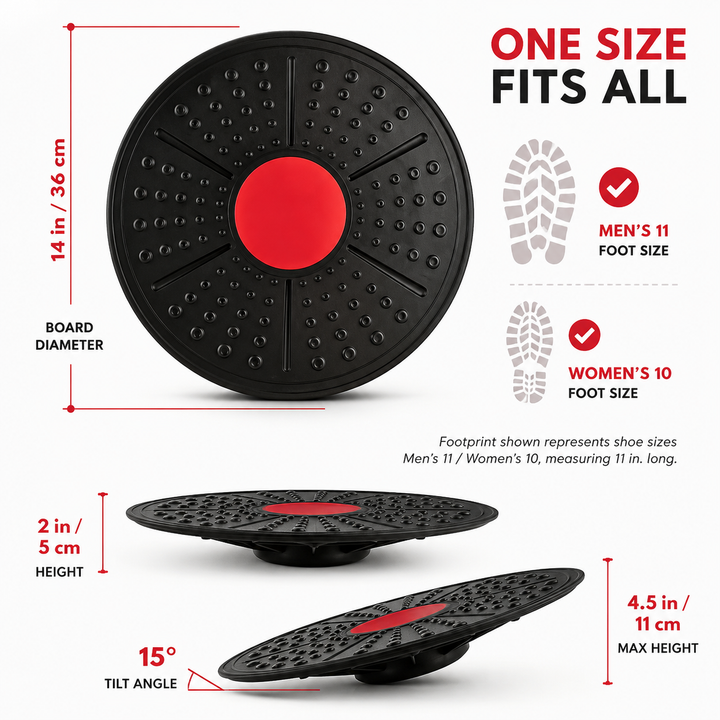 Premium Fitness Balance Board Yoga Stability Core Strength Trainer Rehabilitation Sensory Training Non Slip Durable PP Home Workout Exercise Board