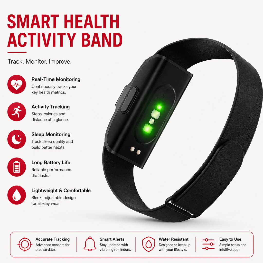 Premium Fitness Tracker Bracelet Activity Tracker Heart Rate Monitor Pedometer Waterproof Smart Band Multi Sport Bluetooth iOS Android Wearable