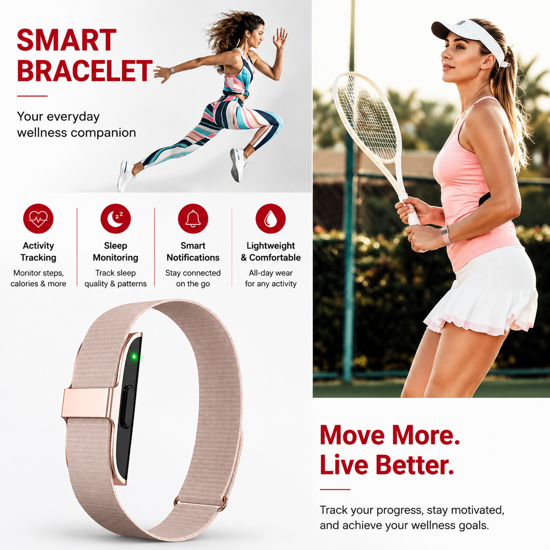 Premium Fitness Tracker Bracelet Activity Tracker Heart Rate Monitor Pedometer Waterproof Smart Band Multi Sport Bluetooth iOS Android Wearable