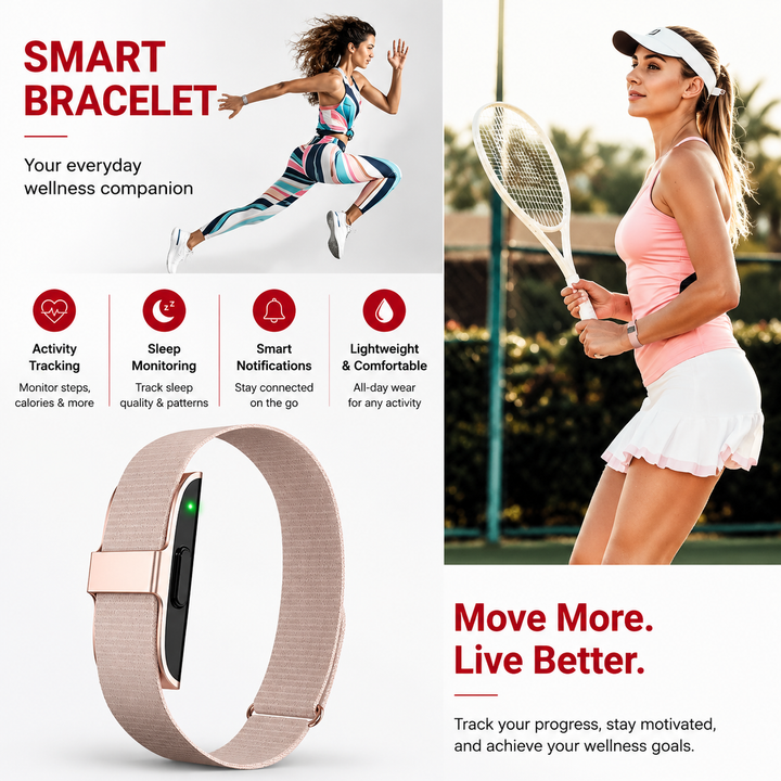 Premium Fitness Tracker Bracelet Activity Tracker Heart Rate Monitor Pedometer Waterproof Smart Band Multi Sport Bluetooth iOS Android Wearable