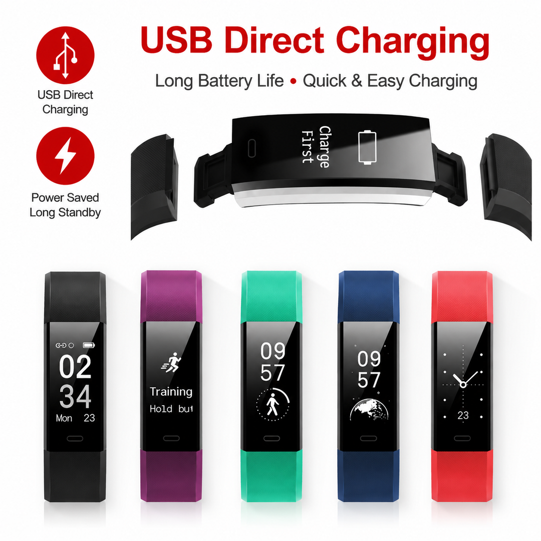 Premium Fitness Tracker Smart Band Activity Tracker Heart Rate Monitor Bluetooth IPX7 Waterproof Sleep Tracker Call SMS Alerts Smart Watch Fitness Band
