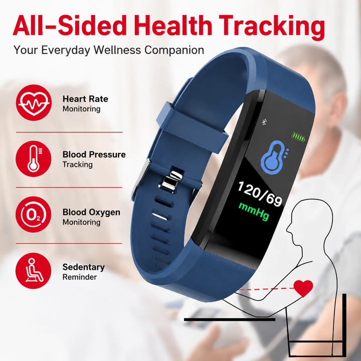 Premium Fitness Tracker Smart Band Activity Tracker Heart Rate Monitor Bluetooth IPX7 Waterproof Sleep Tracker Call SMS Alerts Smart Watch Fitness Band