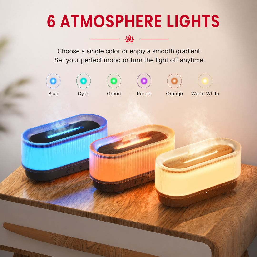 Premium Flame Effect Essential Oil Diffuser 300ml Ultrasonic Aroma Diffuser LED Flame Light Mist Humidifier 12H Runtime USB Powered Aromatherapy Air Humidifier