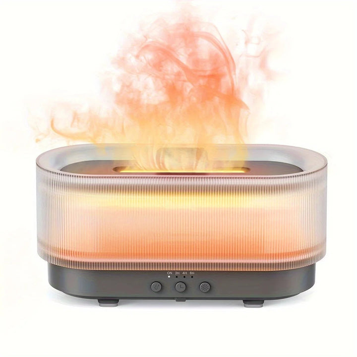 Premium Flame Effect Essential Oil Diffuser 300ml Ultrasonic Aroma Diffuser LED Flame Light Mist Humidifier 12H Runtime USB Powered Aromatherapy Air Humidifier