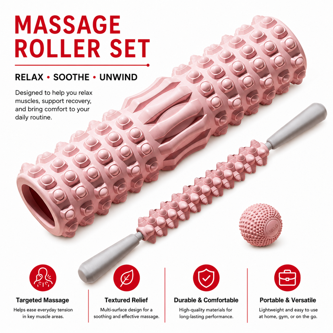 Premium Foam Roller Medium Density EVA Exercise Roller ABS Core Massage Roller Yoga Pilates Stretching Back Legs Arms Recovery Fitness Tool