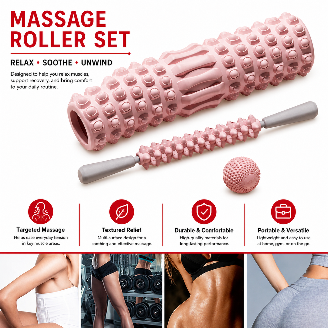 Premium Foam Roller Medium Density EVA Exercise Roller ABS Core Massage Roller Yoga Pilates Stretching Back Legs Arms Recovery Fitness Tool
