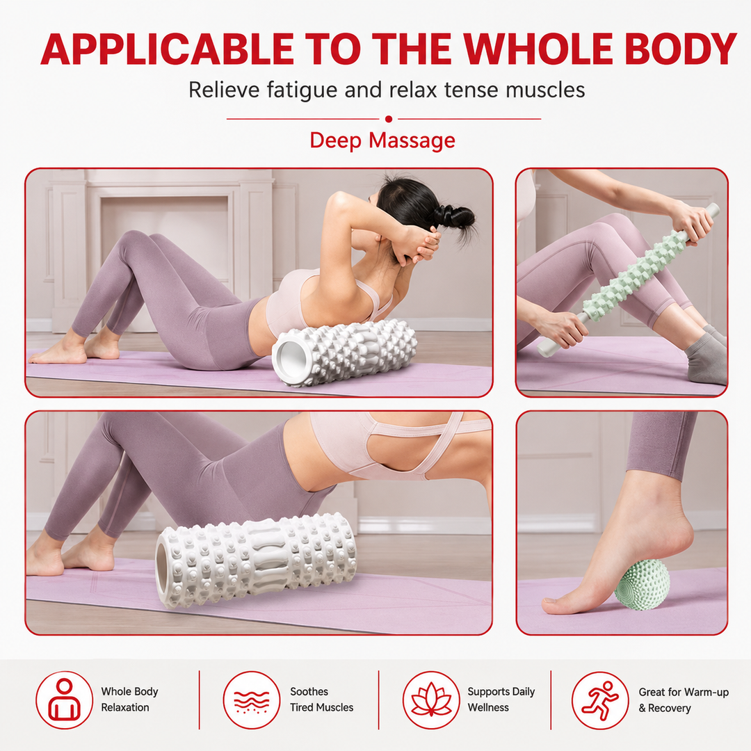 Premium Foam Roller Medium Density EVA Exercise Roller ABS Core Massage Roller Yoga Pilates Stretching Back Legs Arms Recovery Fitness Tool