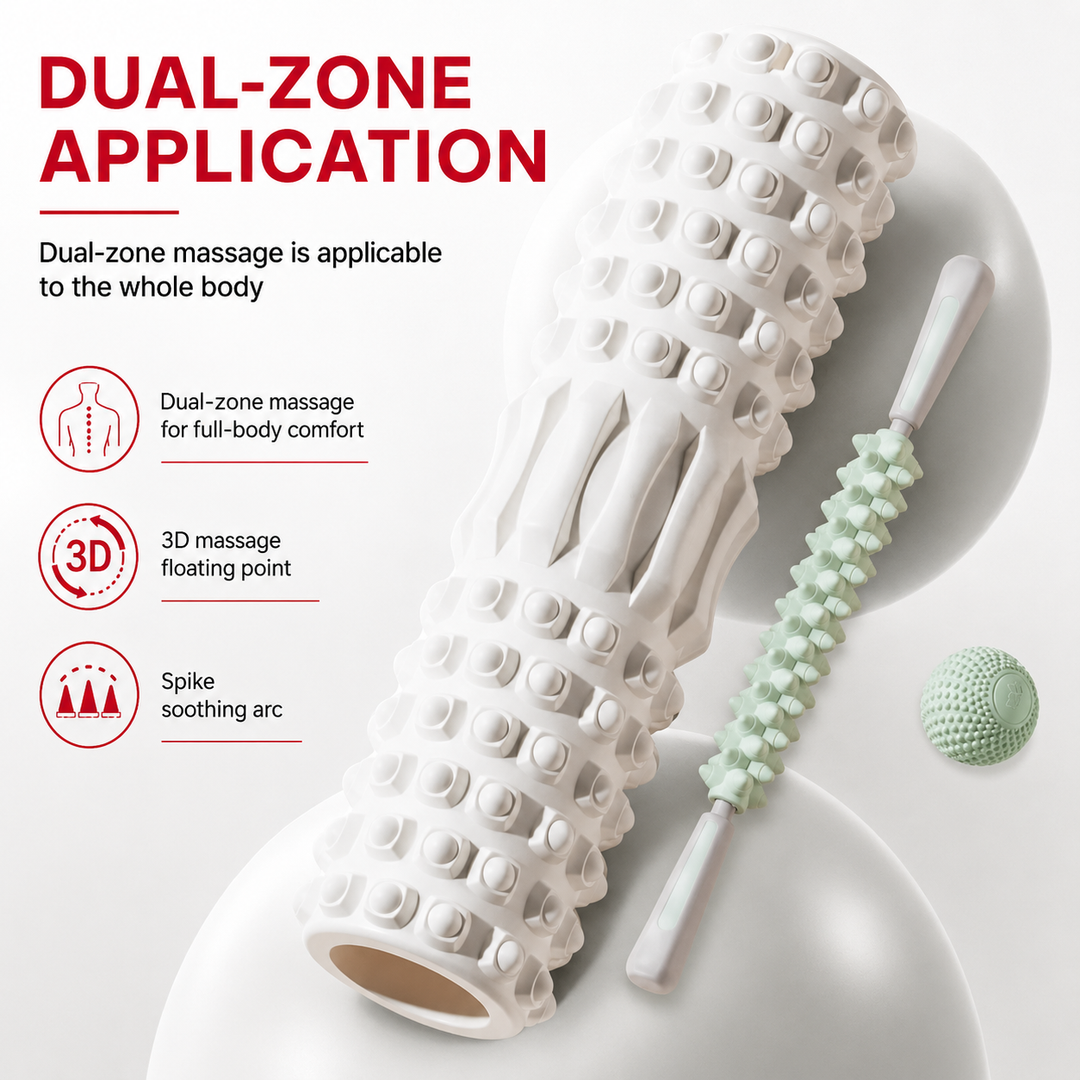 Premium Foam Roller Medium Density EVA Exercise Roller ABS Core Massage Roller Yoga Pilates Stretching Back Legs Arms Recovery Fitness Tool