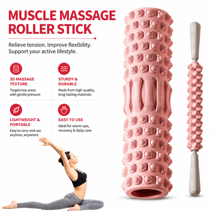 Premium Foam Roller Medium Density EVA Exercise Roller ABS Core Massage Roller Yoga Pilates Stretching Back Legs Arms Recovery Fitness Tool