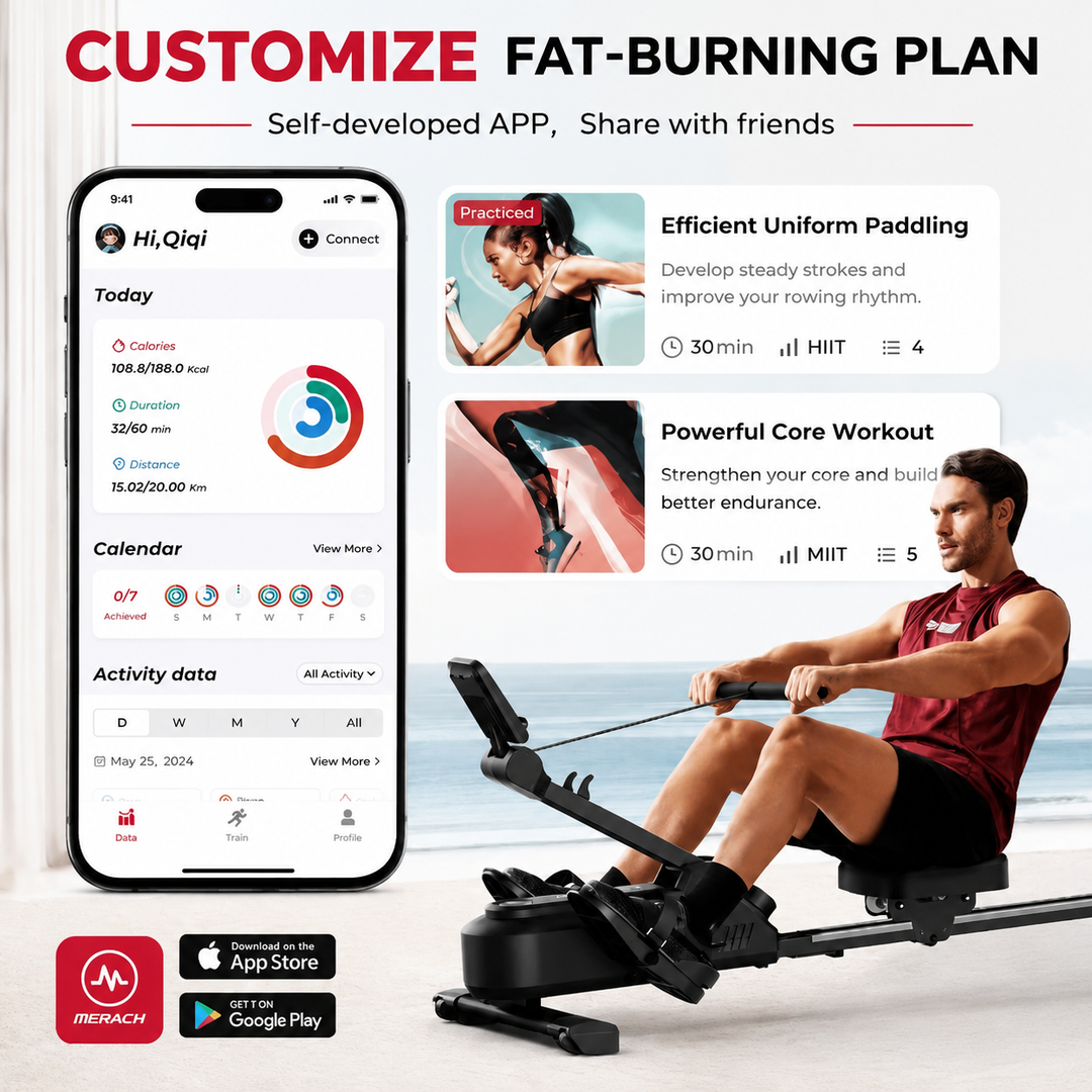 Premium Foldable Magnetic Rowing Machine for Home 16 Level Resistance Compact Cardio Trainer 350 lb Capacity Space Saving Full Body Workout