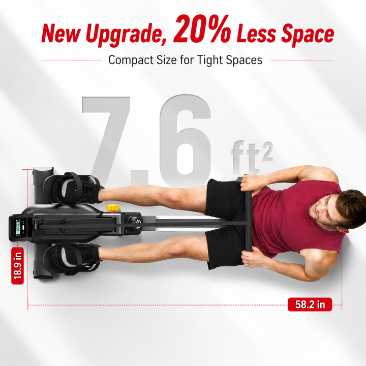 Premium Foldable Magnetic Rowing Machine for Home 16 Level Resistance Compact Cardio Trainer 350 lb Capacity Space Saving Full Body Workout