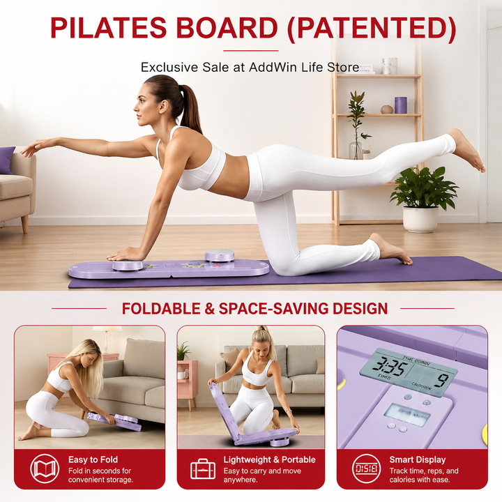 Premium Foldable Multifunctional Pilates Push Up Board Portable Home Gym Reformer Bodyweight Training Core Chest Shoulder Exercise Equipment Aluminum Frame