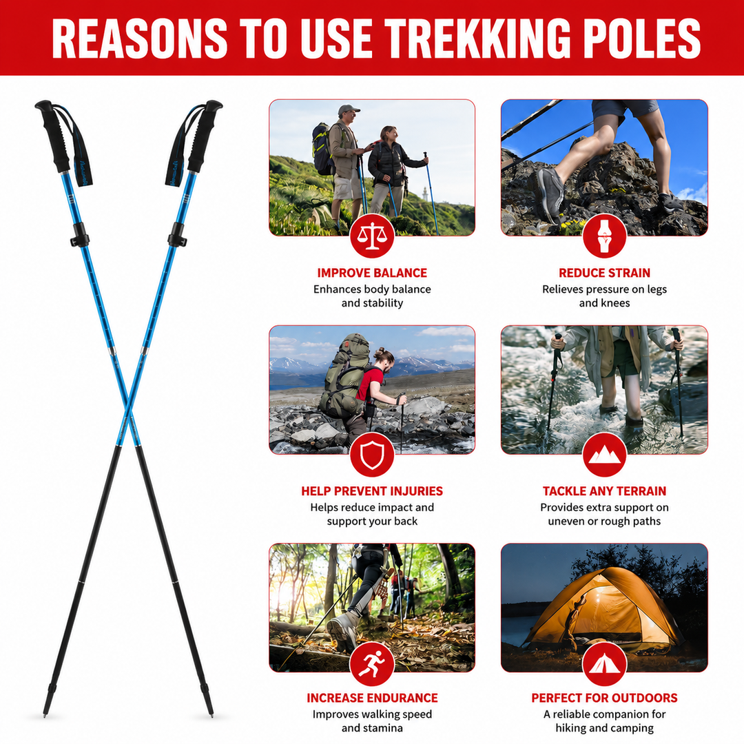 Premium Folding Walking Cane Telescopic Adjustable Hiking Stick Lightweight Aluminum Alloy Ergonomic Grip Non Slip Base Portable Travel Walking Support Stick