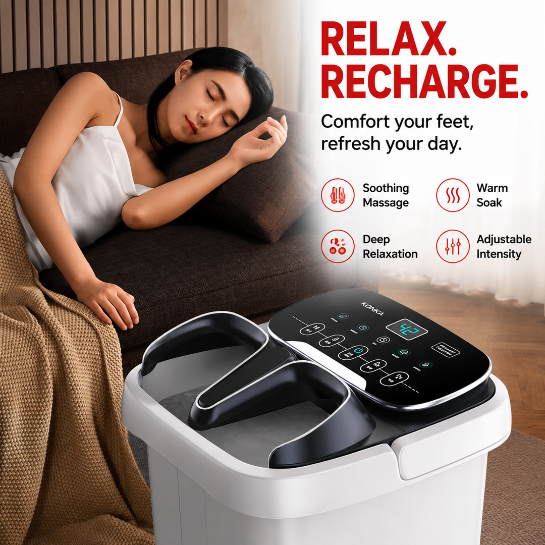 Premium Foot Spa Bath Massager Heat Roller Digital Control Foot Soak Spa Machine 12 Roller Shiatsu Massage Pedicure Stone Home Relaxation Foot Care Device
