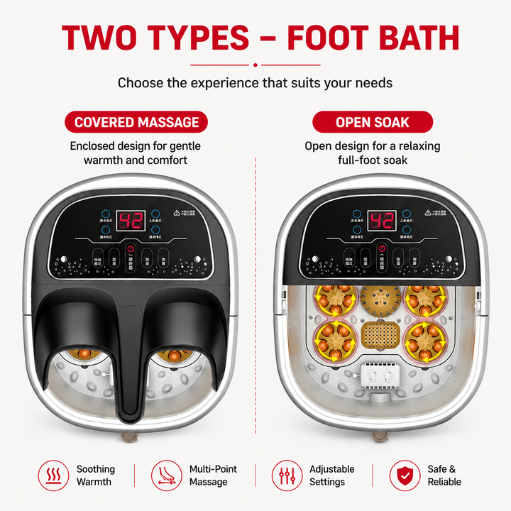 Premium Foot Spa Bath Massager Heat Roller Digital Control Foot Soak Spa Machine 12 Roller Shiatsu Massage Pedicure Stone Home Relaxation Foot Care Device