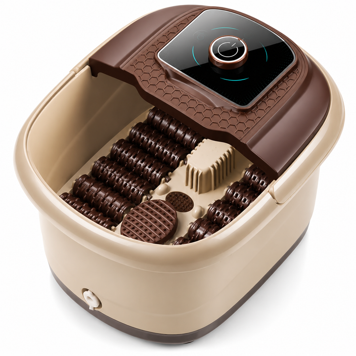 Premium Foot Spa Bath Massager Heat Roller Digital Control Foot Soak Spa Machine 12 Roller Shiatsu Massage Pedicure Stone Home Relaxation Foot Care Device