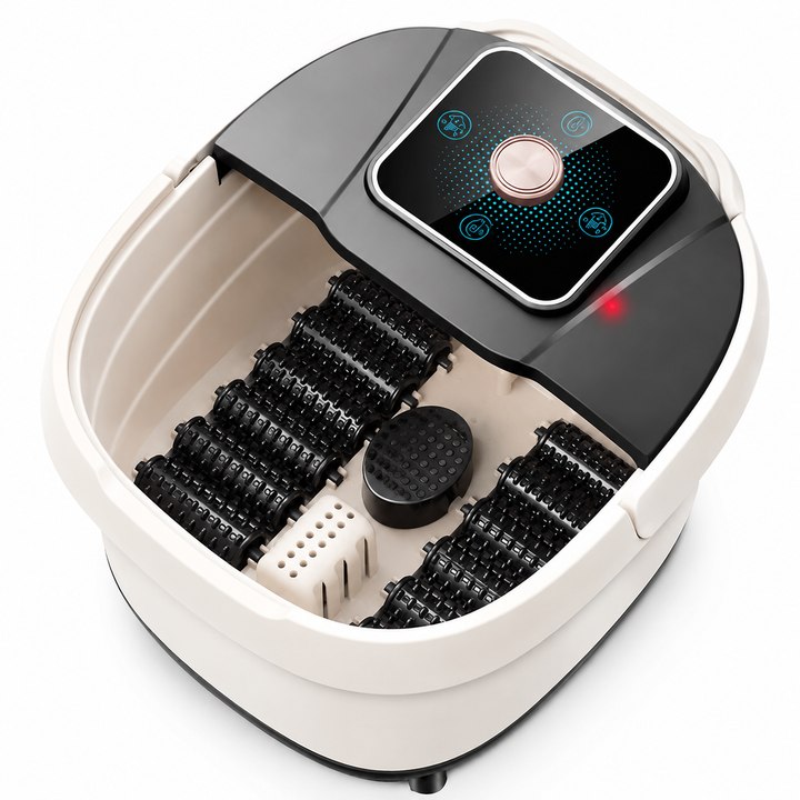 Premium Foot Spa Bath Massager Heat Roller Digital Control Foot Soak Spa Machine 12 Roller Shiatsu Massage Pedicure Stone Home Relaxation Foot Care Device