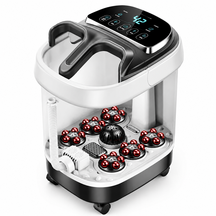 Premium Foot Spa Bath Massager with Heat 12 Rollers Digital Control Adjustable Temperature Timer Pedicure Stone Home Foot Soak Massage Device Relaxation Therapy
