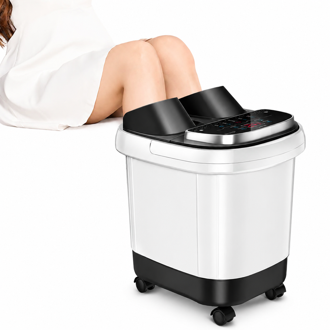 Premium Foot Spa Bath Massager with Heat 12 Rollers Digital Control Adjustable Temperature Timer Pedicure Stone Home Foot Soak Massage Device Relaxation Therapy