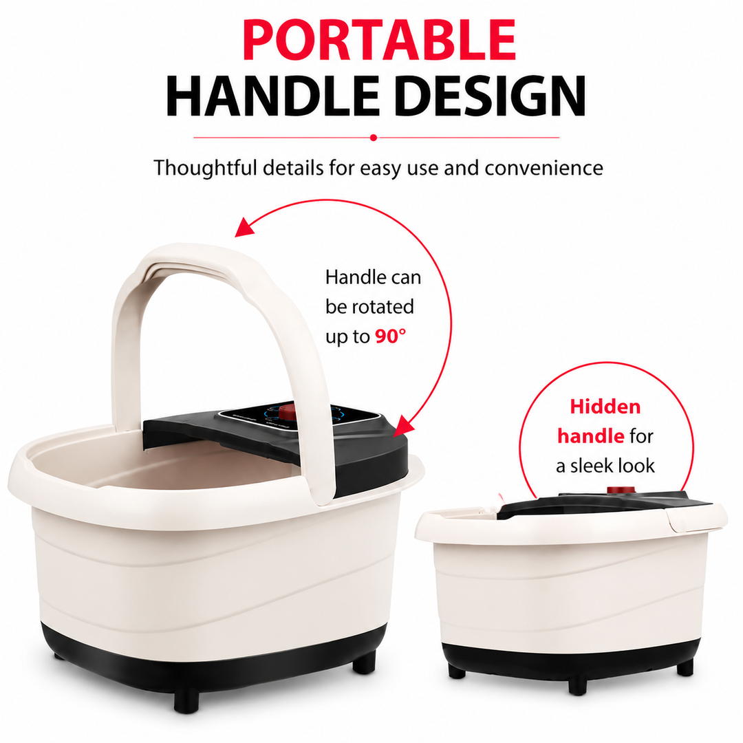 Premium Foot Spa Bath Massager with Heat 12 Rollers Digital Control Adjustable Temperature Timer Pedicure Stone Home Foot Soak Massage Device Relaxation Therapy