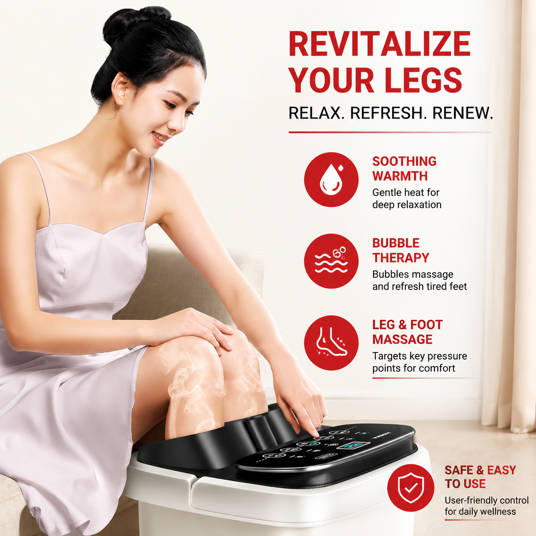 Premium Foot Spa Bath Massager with Heat 12 Rollers Digital Control Adjustable Temperature Timer Pedicure Stone Home Foot Soak Massage Device Relaxation Therapy