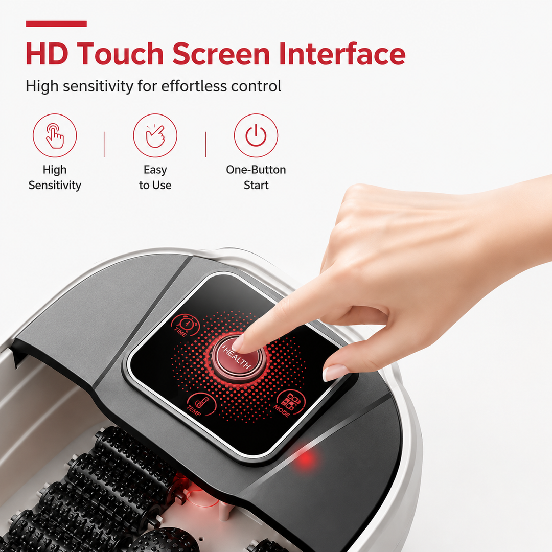 Premium Foot Spa Bath Massager with Heat 12 Rollers Digital Control Adjustable Temperature Timer Pedicure Stone Home Foot Soak Massage Device Relaxation Therapy