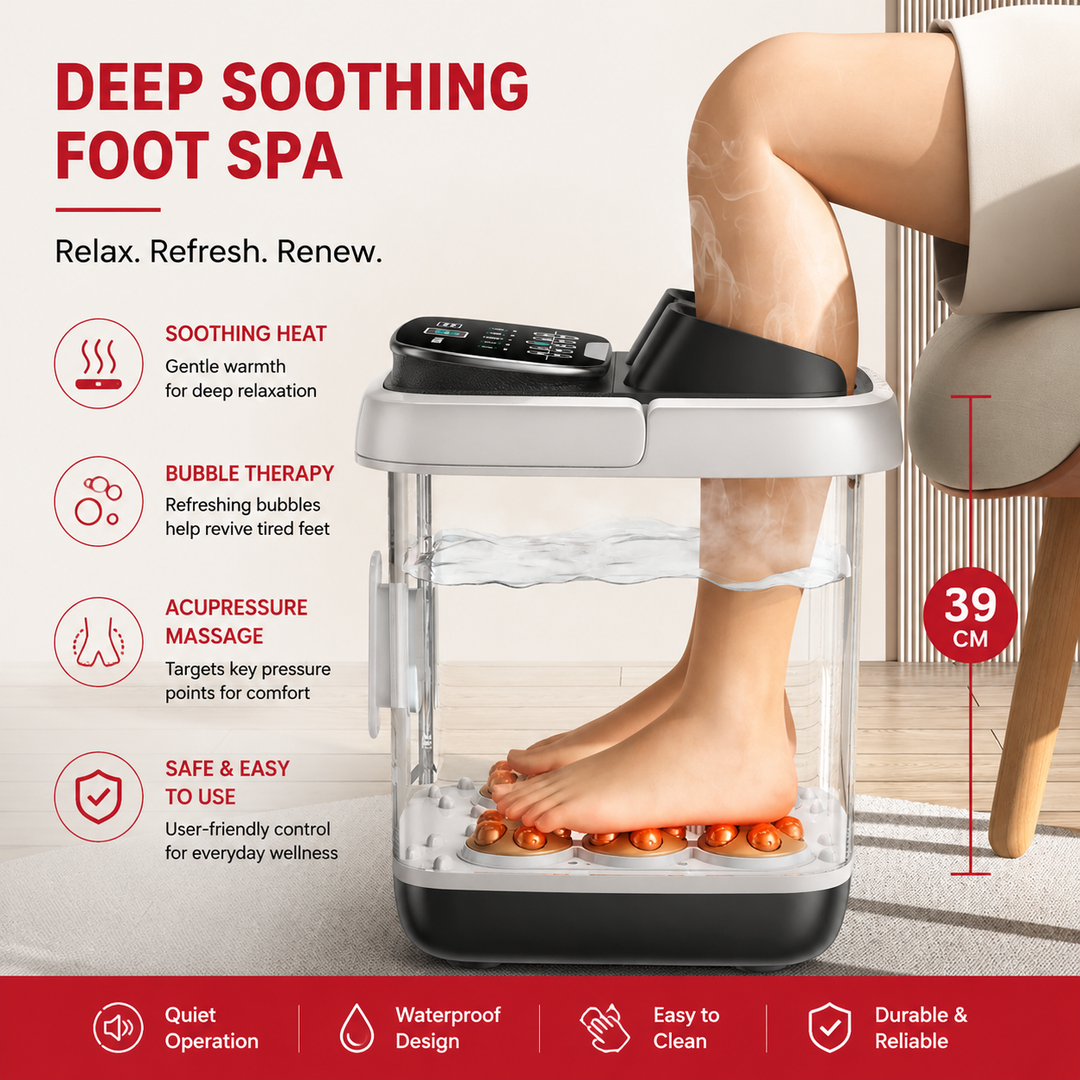 Premium Foot Spa Bath Massager with Heat 12 Rollers Digital Control Adjustable Temperature Timer Pedicure Stone Home Foot Soak Massage Device Relaxation Therapy