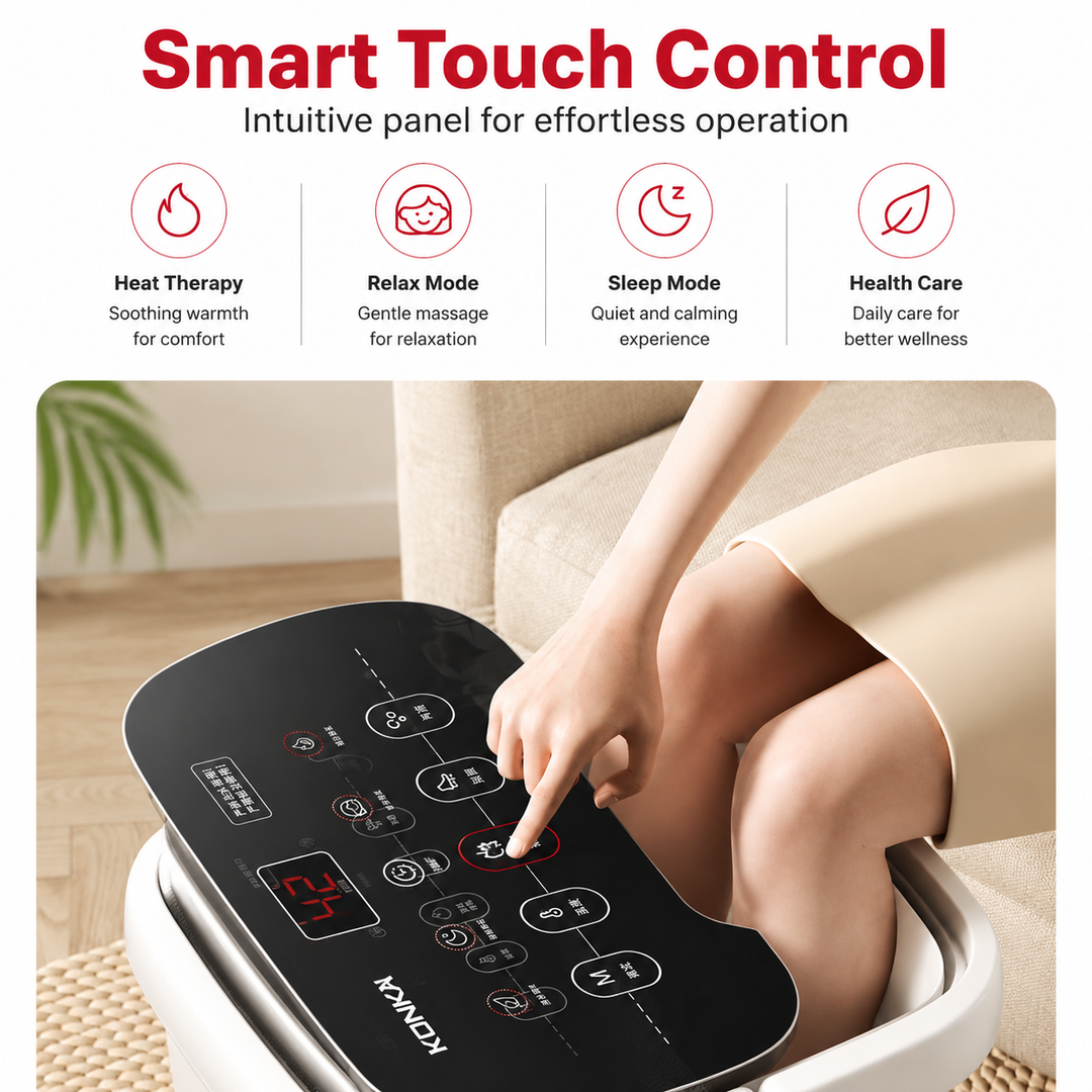 Premium Foot Spa Bath Massager with Heat 12 Rollers Digital Control Adjustable Temperature Timer Pedicure Stone Home Foot Soak Massage Device Relaxation Therapy