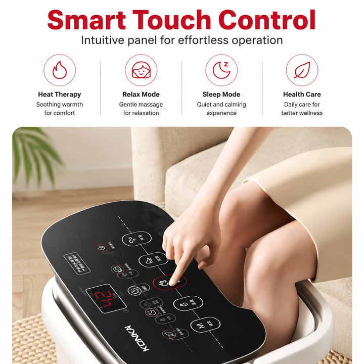 Premium Foot Spa Bath Massager with Heat 12 Rollers Digital Control Adjustable Temperature Timer Pedicure Stone Home Foot Soak Massage Device Relaxation Therapy