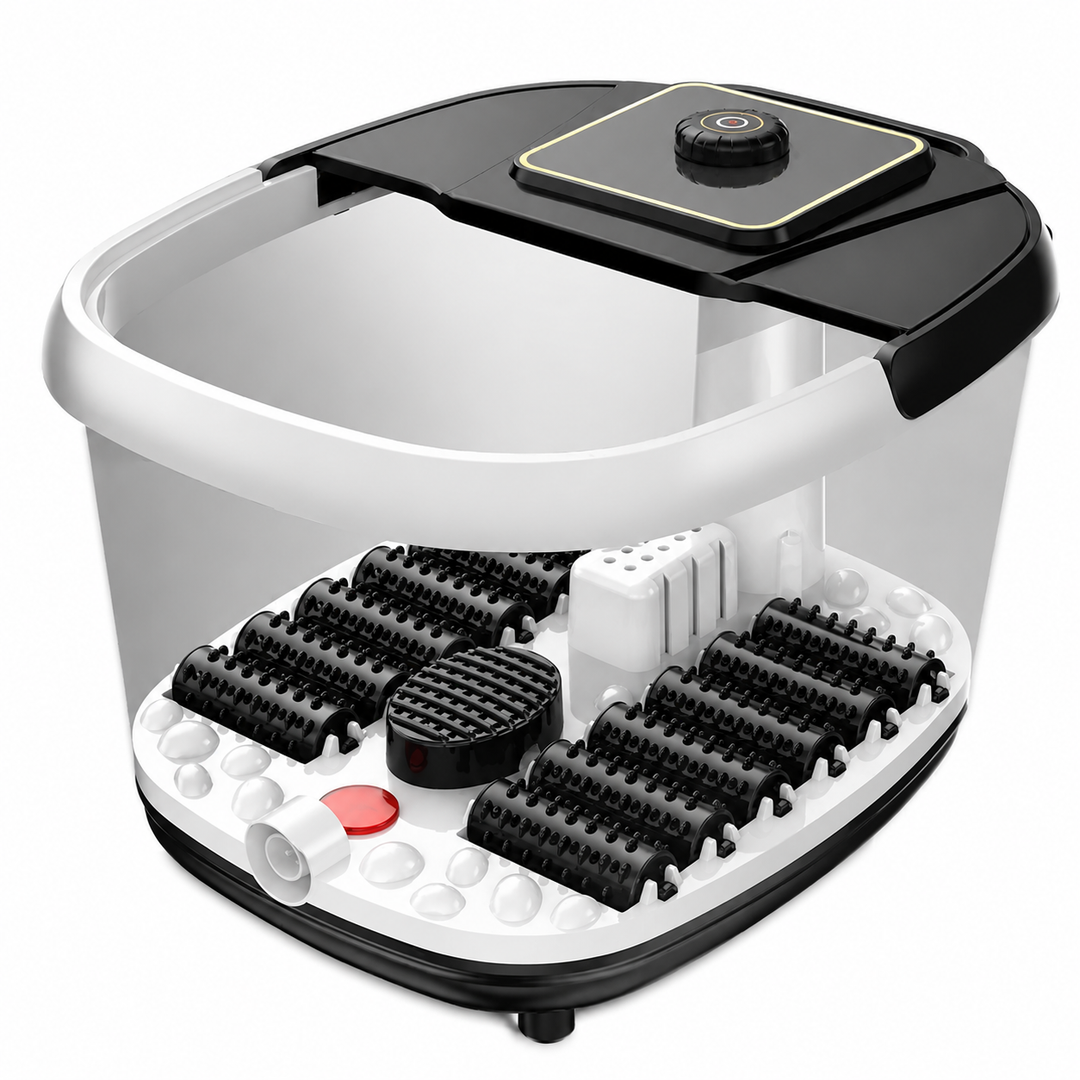 Premium Foot Spa Bath Massager with Heat 12 Rollers Digital Control Adjustable Temperature Timer Pedicure Stone Home Foot Soak Massage Device Relaxation Therapy