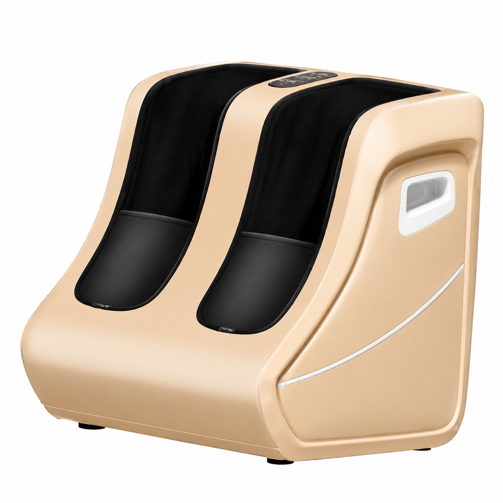 Premium Foot and Calf Massager Shiatsu Kneading Air Compression Heating Massage Machine Adjustable Modes Heat Therapy Relaxation Home Use Device