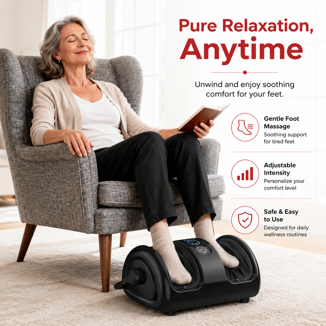 Premium Foot and Calf Massager with Heat Shiatsu Kneading Leg Massage Machine Vibration Rollers Adjustable Intensity Washable Covers Home Relaxation Therapy Device
