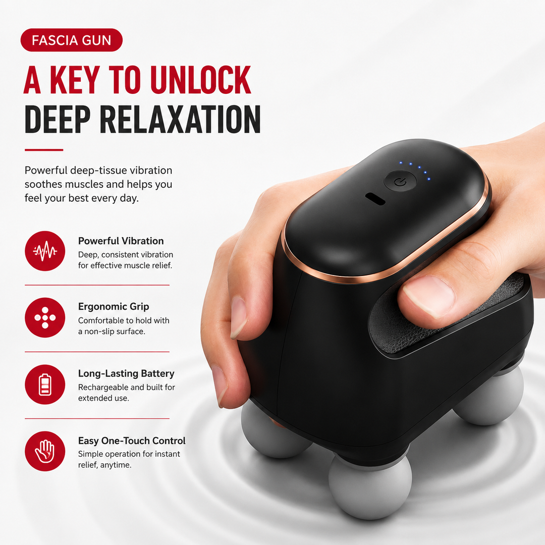 Premium Four Head Massage Gun High Frequency Percussion Muscle Massager Neck Shoulder Waist Body Relief Portable Rechargeable Fascia Device