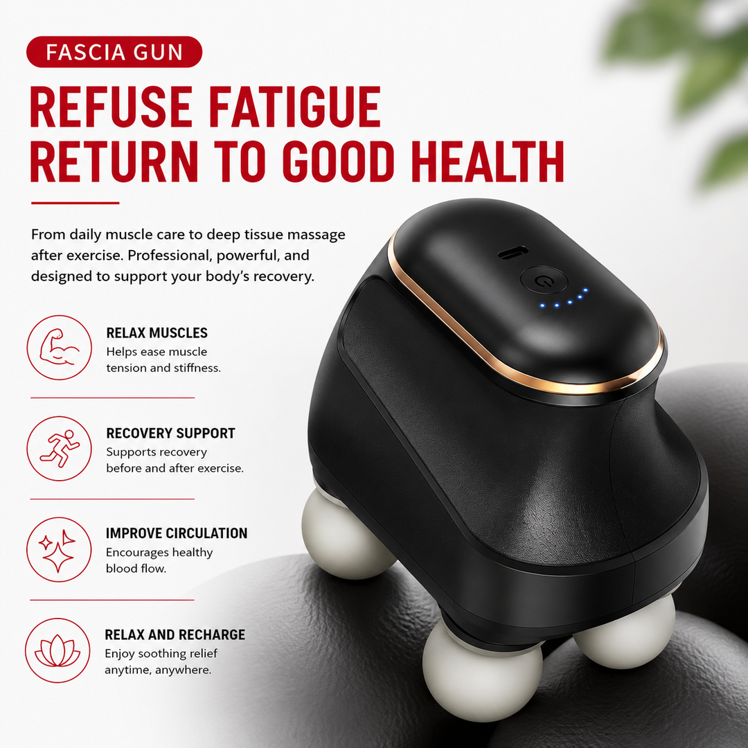 Premium Four Head Massage Gun High Frequency Percussion Muscle Massager Neck Shoulder Waist Body Relief Portable Rechargeable Fascia Device