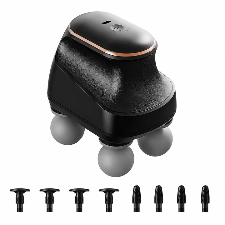 Premium Four Head Massage Gun High Frequency Percussion Muscle Massager Neck Shoulder Waist Body Relief Portable Rechargeable Fascia Device