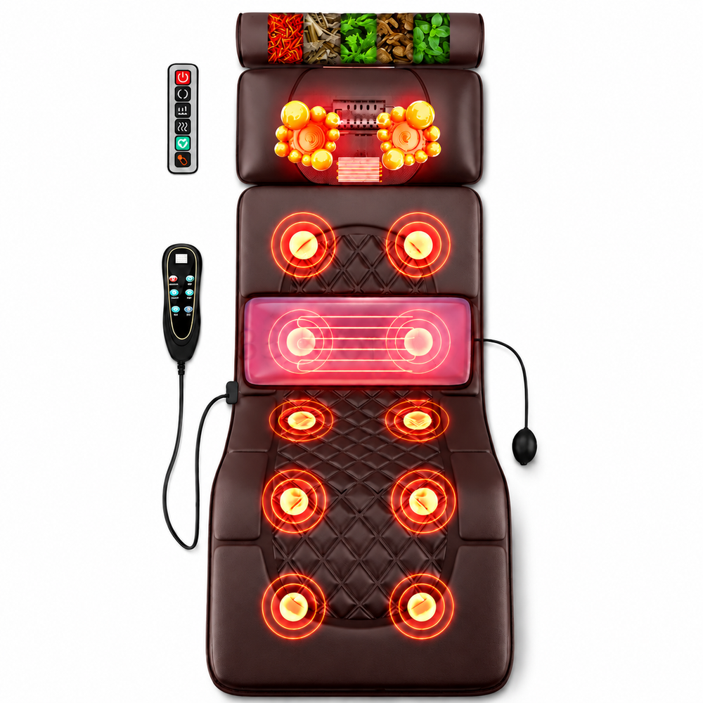 Premium Full Body Electric Massage Mattress Heating Vibration Body Relaxation Mat Neck Back Foot Pain Relief Massage Pad Home Use Comfort