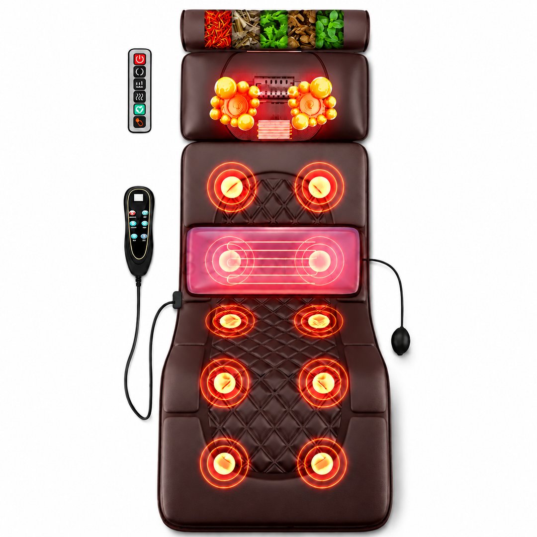 Premium Full Body Electric Massage Mattress Heating Vibration Body Relaxation Mat Neck Back Foot Pain Relief Massage Pad Home Use Comfort