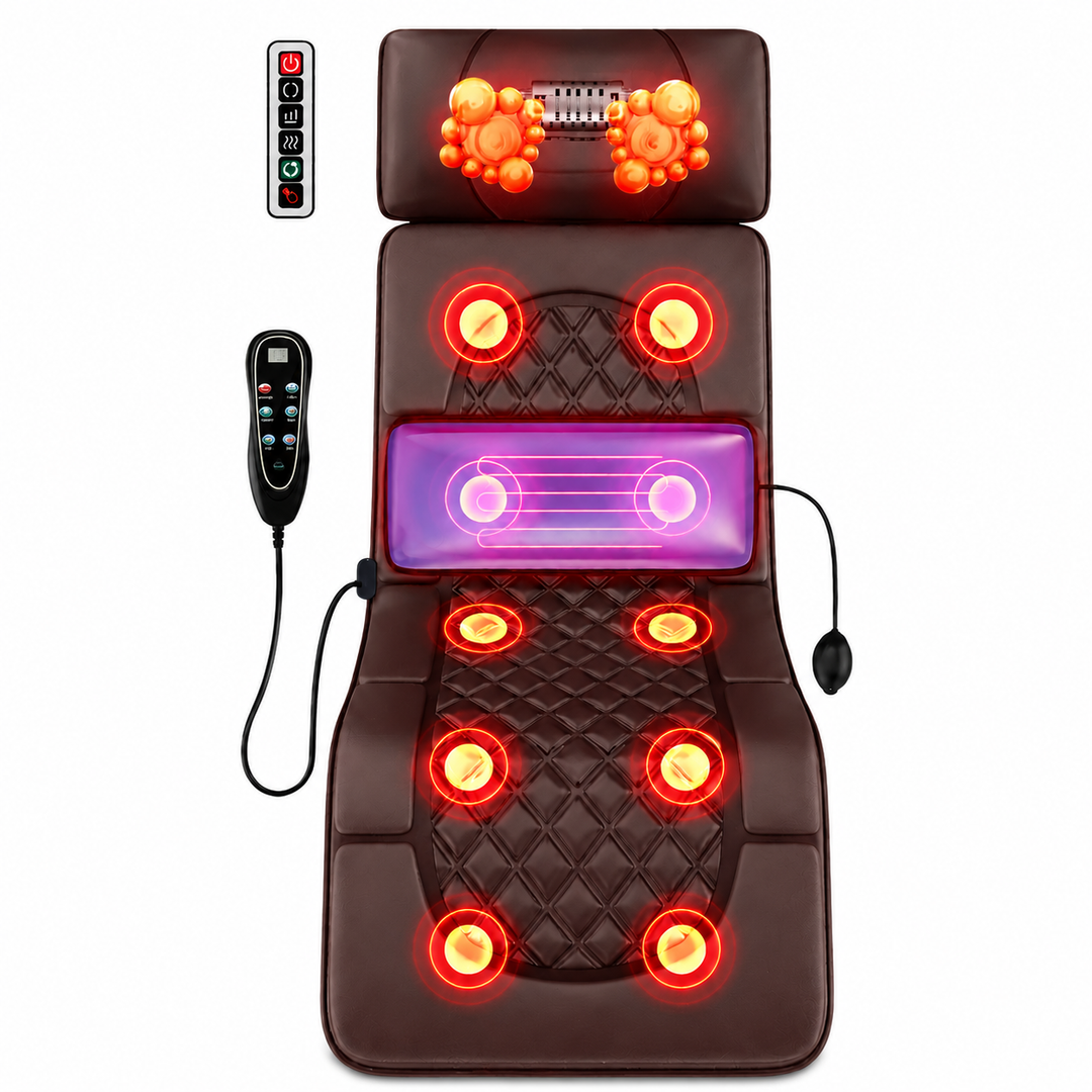 Premium Full Body Electric Massage Mattress Heating Vibration Body Relaxation Mat Neck Back Foot Pain Relief Massage Pad Home Use Comfort