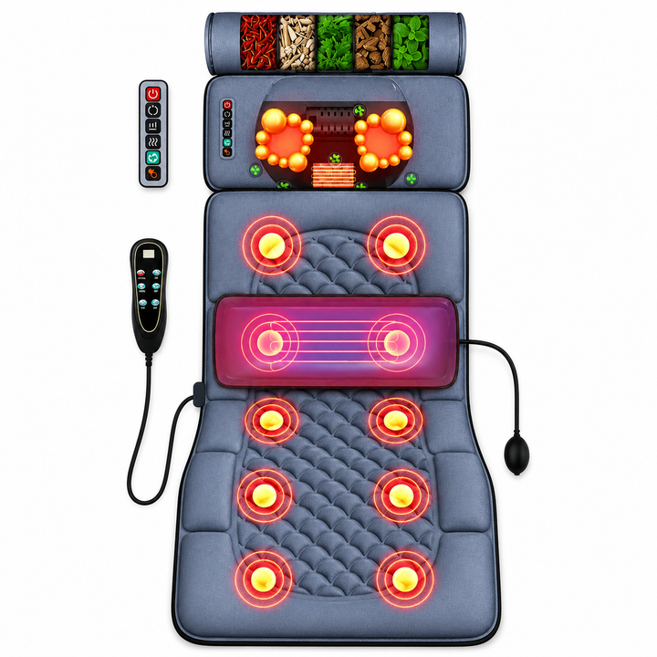 Premium Full Body Electric Massage Mattress Heating Vibration Body Relaxation Mat Neck Back Foot Pain Relief Massage Pad Home Use Comfort
