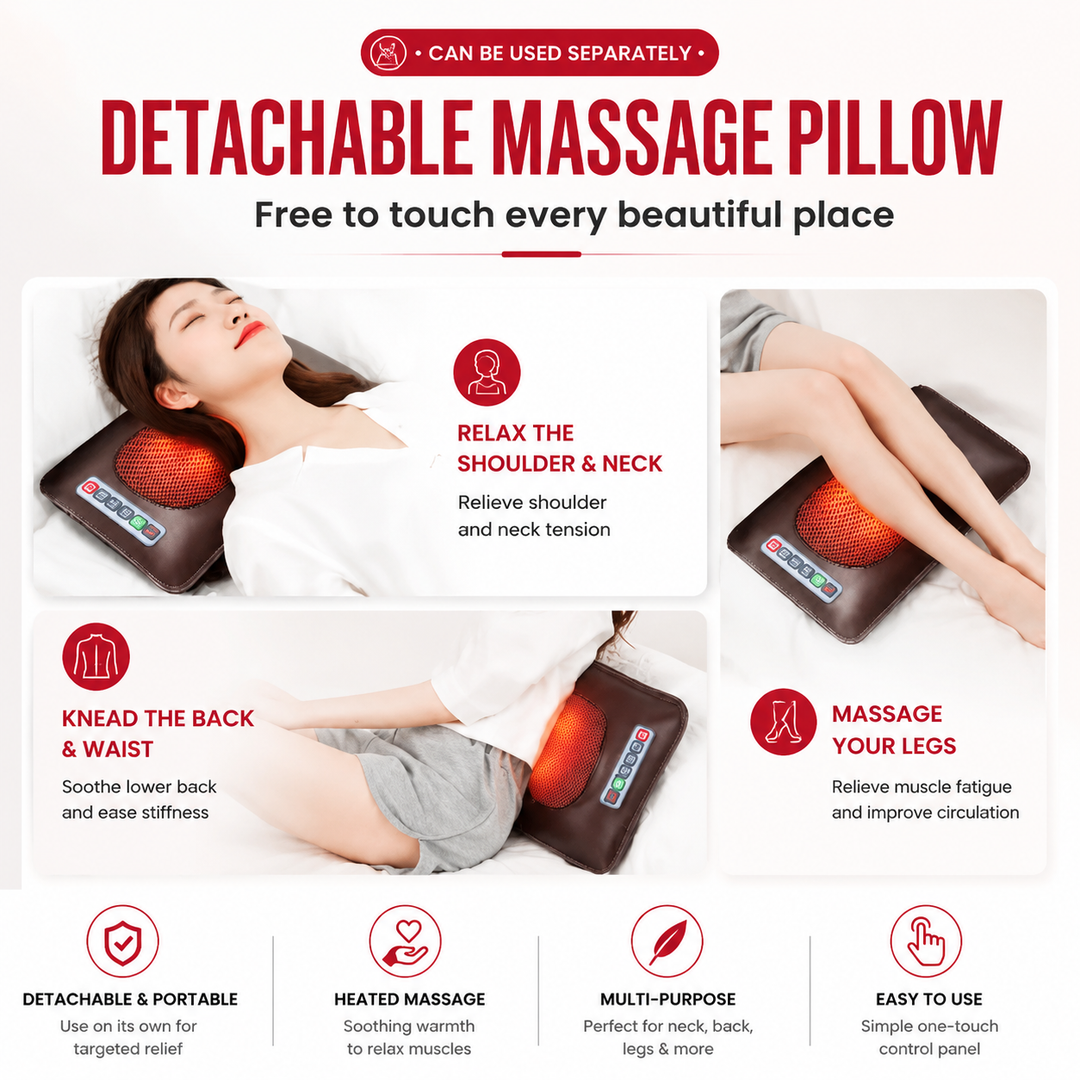 Premium Full Body Electric Massage Mattress Heating Vibration Kneading Graphene Heat Massage Pad Neck Back Leg Pain Relief Relaxation Home Use