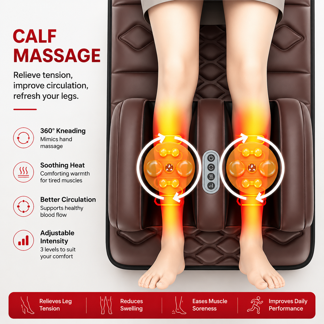 Premium Full Body Electric Massage Mattress Heating Vibration Kneading Graphene Heat Massage Pad Neck Back Leg Pain Relief Relaxation Home Use