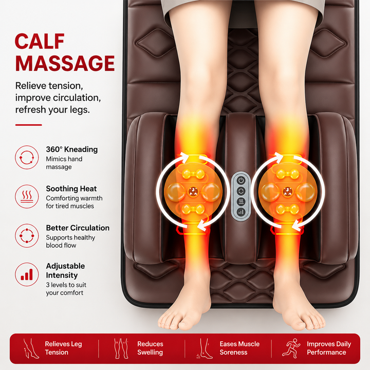 Premium Full Body Electric Massage Mattress Heating Vibration Kneading Graphene Heat Massage Pad Neck Back Leg Pain Relief Relaxation Home Use